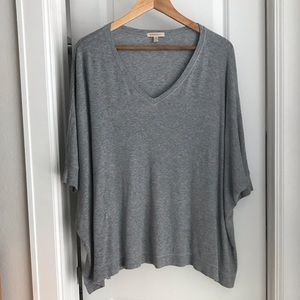 Anthropologie grey v-neck oversized top